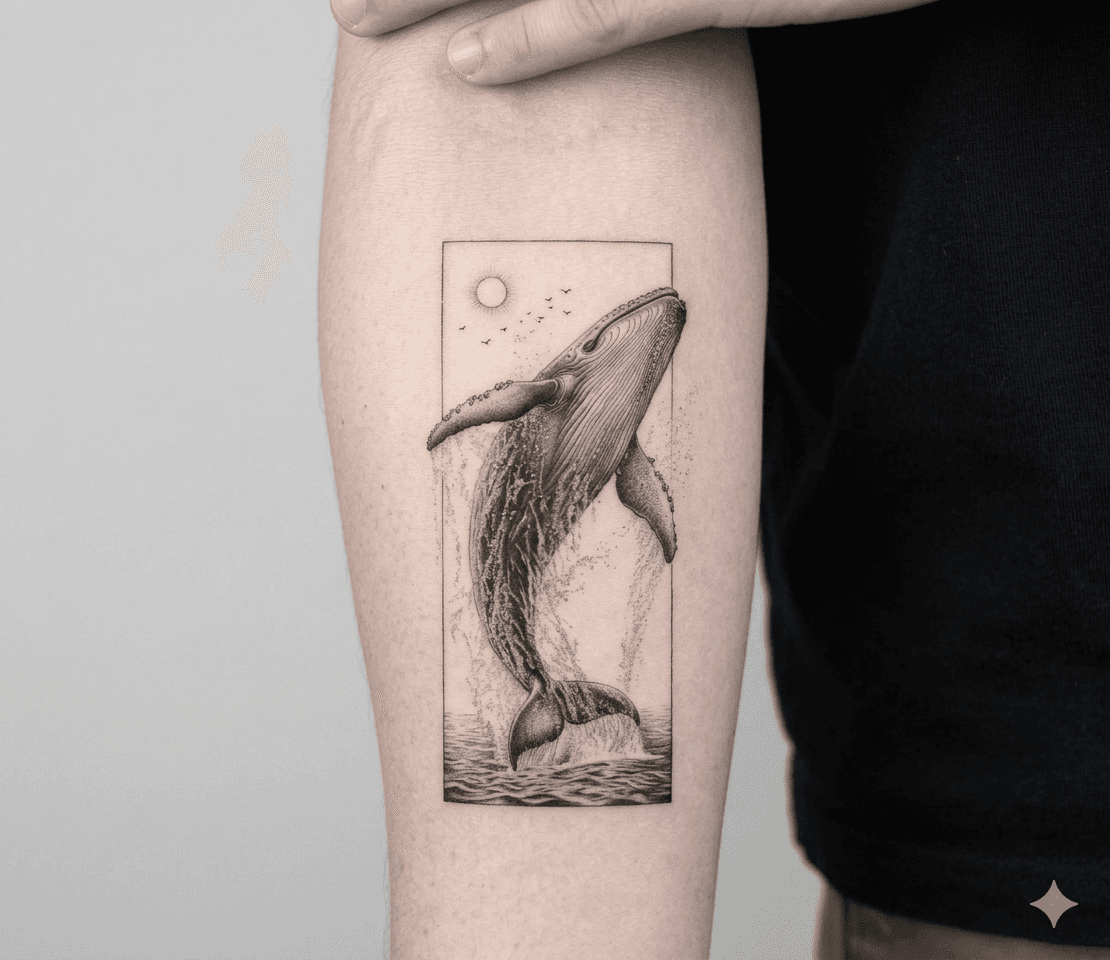 Flash Saut de Baleine par JM, tatoueur à Saint-Denis